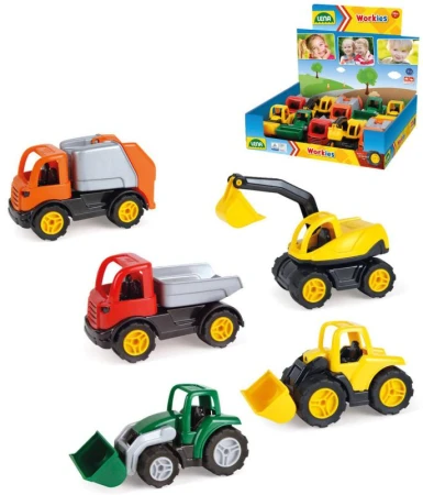 Lena Workies baby auto pracovný voľný chod 5 druhov plast Lena Workies baby auto pracovný voľný chod 5 druhov plast
