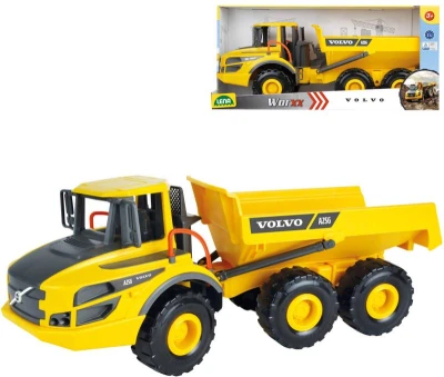 Lena Worxx auto funkčné nákladné Volvo A25G žlté plast v krabici Lena Worxx auto funkčné nákladné Volvo A25G žlté plast v krabici