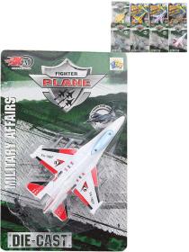 Letadlo kovový model 12cm vojenský bojový letoun 8 druhů na kartě