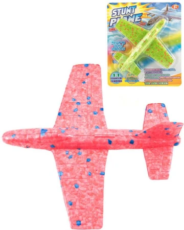 Letadlo soft házecí polystyrenové 17cm na házení 2 barvy na kartě Letadlo soft házecí polystyrenové 17cm na házení 2 barvy na kartě