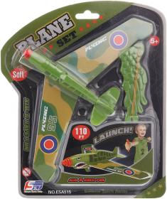 Letadlo soft vystřelovací set s vystřelovačem 2 barvy plast