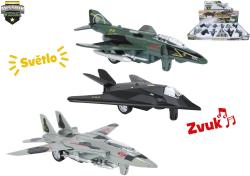 Letadlo vojenská army kovová stíhačka zpětný chod 3 druhy Světlo Zvuk
