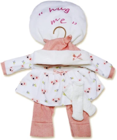 Llorens Oblečení pro panenku miminko New Born 40-42cm s polštářkem M740-96