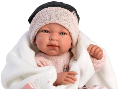 LLORENS Oblečení pro panenku miminko New Born 43-44cm s polštářkem M843-26