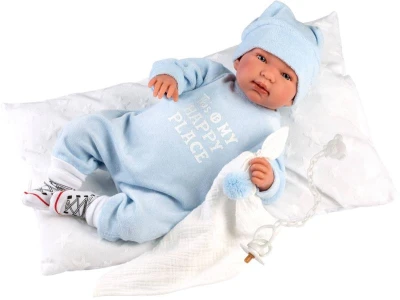 Llorens Oblečení pro panenku miminko New Born 43-44cm s polštářkem M844-53