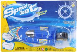Loď do vody 20cm motorový člun na natažení plast 2 barvy