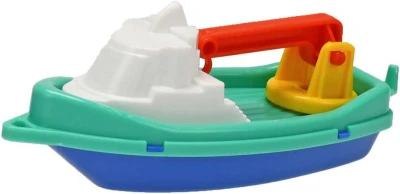 Loďka do vody barevná jeřáb 14cm do vany 2 barvy plast
