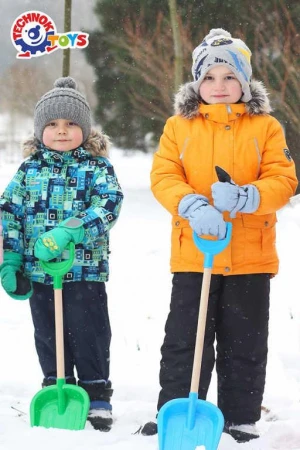 Lopata baby plastová 65cm hráblo na sníh s dřevěnou rukojetí 3 barvy