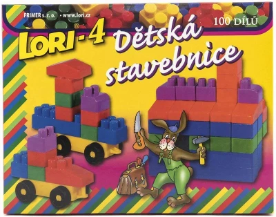 Lori 004 Stavebnice polytechnická 100 dílků plast v krabici 4