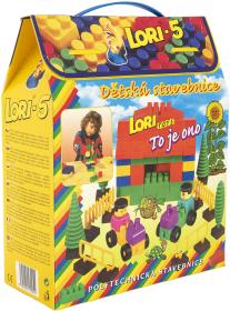 Lori 005 Stavebnice polytechnická 5 barevné kostky 76 dílků