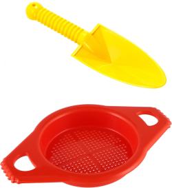 Lori 214 Lopatka rýč 25cm baby dětský set se sítkem na písek mix barev plast Lori 214 Lopatka rýč 25cm baby dětský set se sítkem na písek mix barev plast