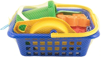Lori 234 Sada velká plastová na písek v košíku 29cm různé barvy