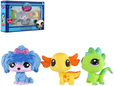 LPS Littlest Pet Shop figurka zvířátko mazací guma set 3ks
