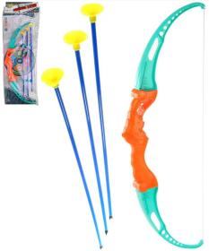 Luk a 3 soft šípy na přísavku plastový dětský herní set s terčem