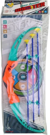 Luk a 3 soft šípy na přísavku plastový dětský herní set s terčem