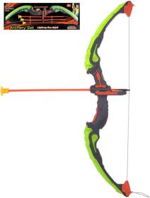 Luk dětský světelný set se 3 šípy na baterie svítí ve tmě plast