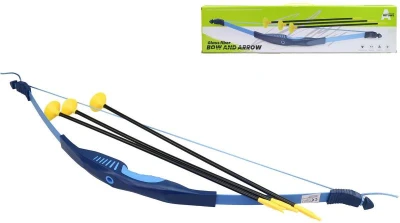 Luk modrý 70cm + 3 šípy na přísavku dětský plastový herní set Luk modrý 70cm + 3 šípy na přísavku dětský plastový herní set