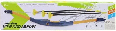 Luk modrý 70cm + 3 šípy na přísavku dětský plastový herní set