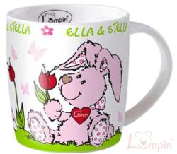 Lumpin Hrníček dětský Ella a Stella 9cm s obrázkem keramický