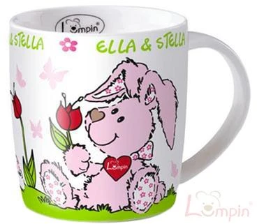 Lumpin Hrníček dětský Ella a Stella 9cm s obrázkem keramický Lumpin Hrníček dětský Ella a Stella 9cm s obrázkem keramický
