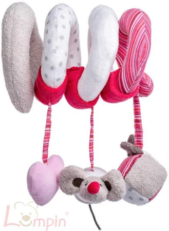 Lumpin PLYŠ Baby spirála růžová Kočka Angelique s hračkami pro miminko Lumpin PLYŠ Baby spirála růžová Kočka Angelique s hračkami pro miminko