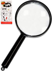 Lupa dětská černá klasická zvětšovací sklo v krabičce plast/sklo Lupa dětská černá klasická zvětšovací sklo v krabičce plast/sklo