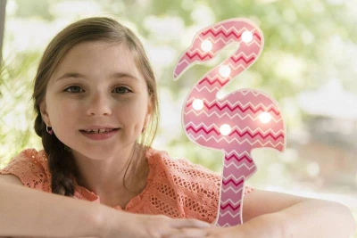 Mac Toys 4M Dětská lampička plameňák kreativní set na baterie Světlo