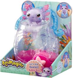Mac Toys ANIMAGIC Axolotl strečový svítící v akváriu na baterie Světlo