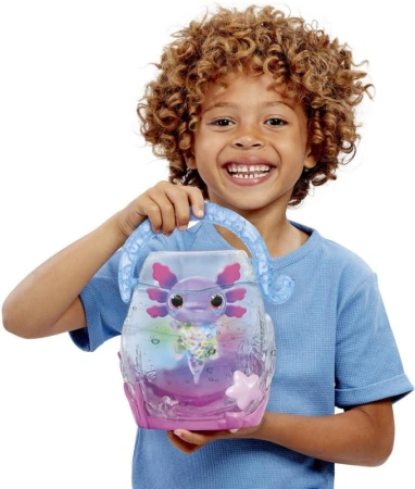 Mac Toys ANIMAGIC Axolotl strečový svítící v akváriu na baterie Světlo