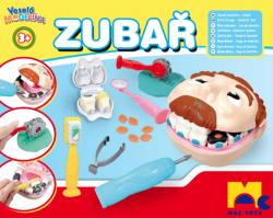 Mac Toys Modelína malý zubař set hlava s vrtačkou na baterie s nástroji plast