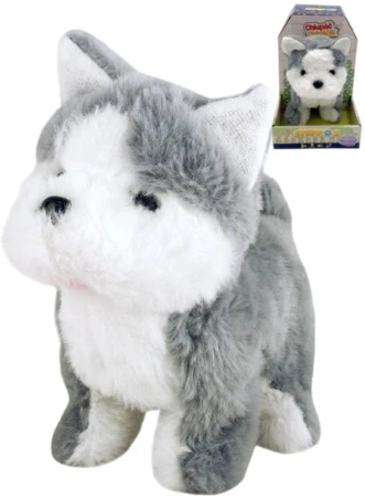 Mac Toys Pejsek Husky interaktivní zvířátko chodící na baterie Zvuk PLYŠ Mac Toys Pejsek Husky interaktivní zvířátko chodící na baterie Zvuk PLYŠ