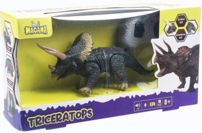 Mac Toys RC MANAGA Triceratops dinosaurus na vysílačku na baterie Světlo