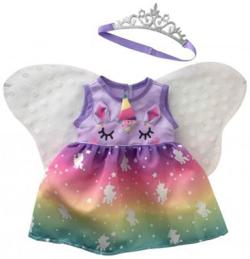 Mac Toys Šaty pro panenku 40-43cm víla set s plínou a dudlíkem Duhová Mac Toys Šaty pro panenku 40-43cm víla set s plínou a dudlíkem Duhová
