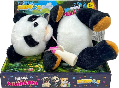 Mac Toys STEPPOS Panda interaktivní zvířátko s kojeneckou lahvičkou na baterie Zvuk