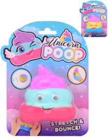 Mačkací skákací hmota Unicorn Poop duhové hovínko s očima jednorožec 2 barvy