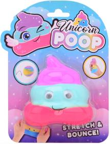 Mačkací skákací hmota Unicorn Poop duhové hovínko s očima jednorožec 2 barvy