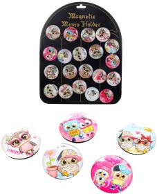 Magnetky kulaté dětské sovičky samostatné 4cm různé druhy