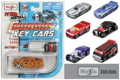 Maisto Burnin Key Cars 3 herní set auto kovové vystřelovací s klíčem