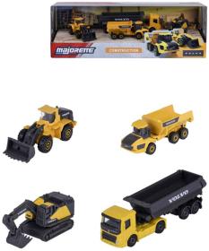 Majorette Auto Volvo stavební kovové volný chod set 4ks Majorette Auto Volvo stavební kovové volný chod set 4ks