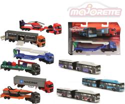 Majorette Autobus kloubový / nákladní auto s přívěsem volný chod kov 9 druhů Majorette Autobus kloubový / nákladní auto s přívěsem volný chod kov 9 druhů