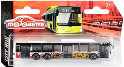 Majorette Autobus MAN City kovový volný chod 2 druhy 3 barvy
