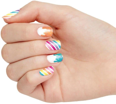 MAKE IT REAL Laky dětské na nehty set 2ks se zdobením Candy voňavé