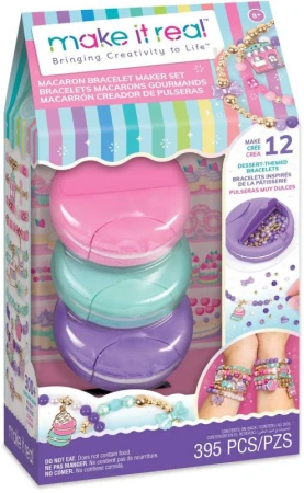 MAKE IT REAL Macaron box na výrobu náramků dětský kreativní set