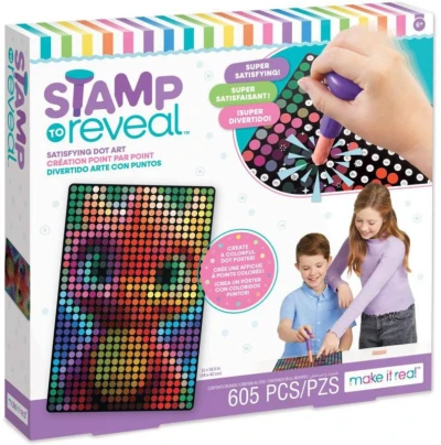 MAKE IT REAL Plakát z teček Stamp To Reveal kreativní set 3 druhy