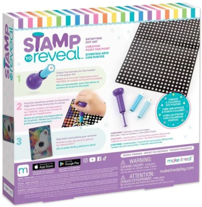 MAKE IT REAL Plakát z teček Stamp To Reveal kreativní set 3 druhy