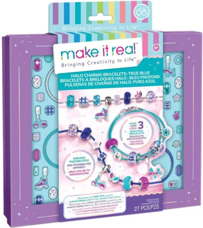 MAKE IT REAL Výroba náramků modrá kreativní set v krabici MAKE IT REAL Výroba náramků modrá kreativní set v krabici