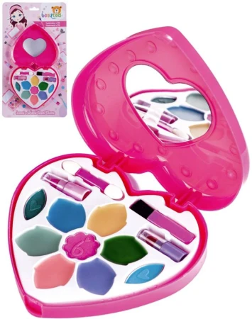 Make-up Beauted dětská sada líčidel šminky se zrcátkem paletka srdce Make-up Beauted dětská sada líčidel šminky se zrcátkem paletka srdce