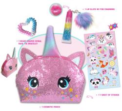 Make-up dětská sada krásy lesk na rty s kosmetickou taškou a nálepkami
