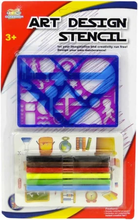 Malování s fixami a šablonami kreativní set na kartě Malování s fixami a šablonami kreativní set na kartě