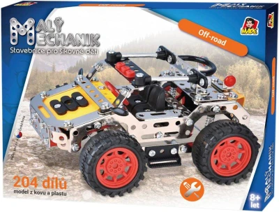 MALÝ MECHANIK Auto off-road 204 dílků kovová (stavebnice) typu Merkur
